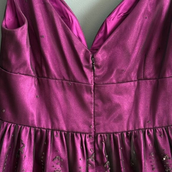 Adrianna Papell Boutique Dress Size 6 Womens Formal Purple Mesh Overlay Beads - Picture 9 of 10